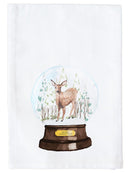 Snow Globe Deer Kitchen Towel