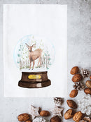 Snow Globe Deer Kitchen Towel