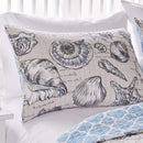 Twin/Twin XL size 2 Piece Microfiber Beach Shells Coastal Reversible Quilt Set