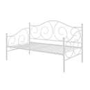 Twin White Metal Daybed with Scrolling Final Detailing - 600 lb Weight Limit