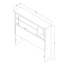 Twin size Modern Scandinavian Style Bookcase Headboard in White Wood Finish