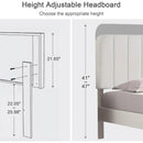 Twin size White Upholstered Platform Bed Frame with Headboard