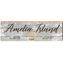 Amelia Island Sea Shell Grey Latitude Longitude | Wall Art Print on Real Wood