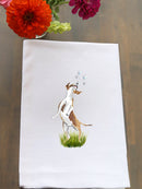 Dog Leaping at Bubbles Kitchen Towel