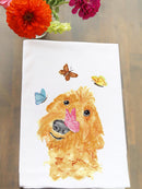 Doodle with Butterflies Kitchen Towel