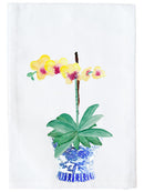 Ginger Jar with Yellow Orchid Kitchen Towel