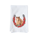 Horse Horseshoe Roses Derby Kitchen Towel
