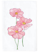 Pink Cosmos Floral Kitchen Towel