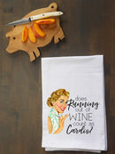 Cardio Running Out of Wine Kitchen Towel
