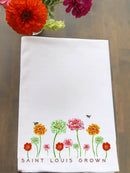 St. Louis Grown Zinnias Kitchen Towel