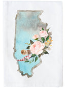 Floral Watercolor State Kitchen Towel