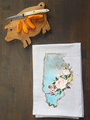 Floral Watercolor State Kitchen Towel