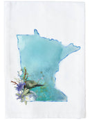 Floral Watercolor State Kitchen Towel