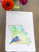 Floral Watercolor State Kitchen Towel