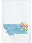 Floral Watercolor State Kitchen Towel