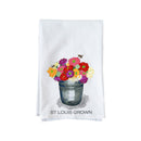 Zinnias In A Bucket St. Louis Kitchen Towel