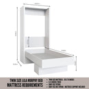 Easy-Lift Twin Murphy Wall Bed in Natural Brown Wood Grain with Shelf