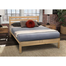 Twin XL size Solid Wood Platform Bed Frame with Slatted Headboard - Made in USA