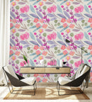 Voguish Pink Flowers Wallpaper High-Quality