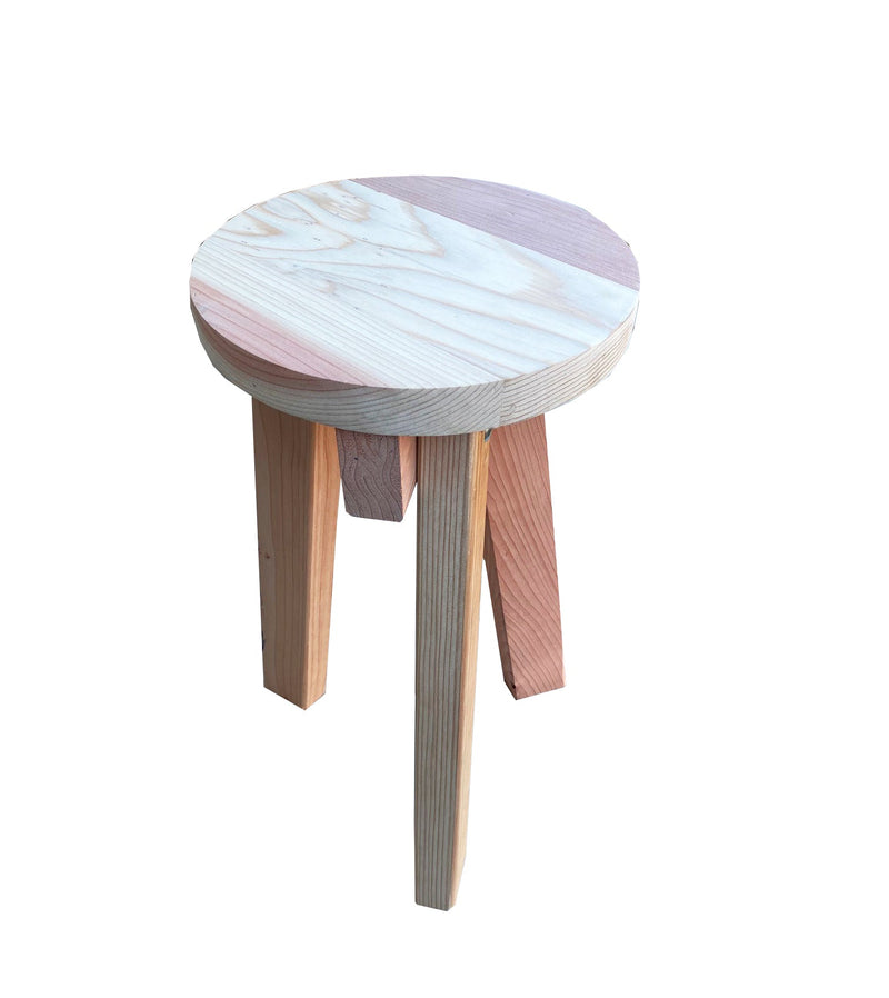 Solid Redwood Stool