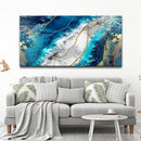 Turquoise Blue Abstract Painting Canvas Wall Art