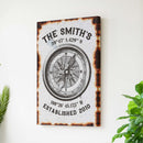 Family Home Compass Coordinates Sign