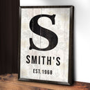 Family Name Portrait Monogram Sign