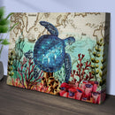 Traveling Sea Turtle Oil Paint Canvas Wall Art