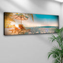 Beach Chairs On The White Sand Canvas Wall Art II