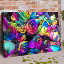 Rainbow Roses Canvas Wall Art