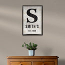 Family Name Portrait Monogram Sign