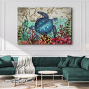 Traveling Sea Turtle Oil Paint Canvas Wall Art