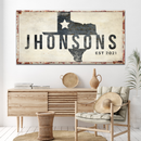 Texas Family Name Sign