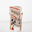 Multicolored Cotton Boho Throw Blanket with Tassels and Fringes