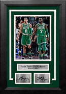 Jayson Tatum and Jaylen Brown Boston Celtics 8x10 Framed Basketball Photo with Engraved Autographs