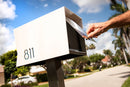 NEW!!!!   QUICK SHIP UptownBox in ARCTIC WHITE on WHITE - Modern Mailbox