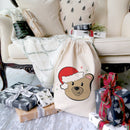 Baby Bear Cotton Canvas Christmas Santa Sack