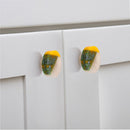 Mascot Hardware Ceramic Round knob 1.5 in. Off White & Green Cabinet Knob (Set of 10)