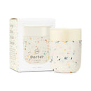 Terrazzo Porter 12 oz Mug In Cream | 4.4" x 3" x 3" Food Safe Silicone