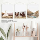 Native American Desert Landscape. Wall Art Set of 3 Prints