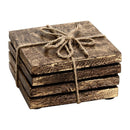 Mascot Hardware Textured Square Wooden Coaster Set of 4