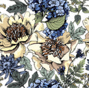Voguish Modern White Wallpaper with Flowers