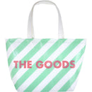 The Goods Cooler Insulated Tote Bag in Green and White Stripes | Soft Flexible Cooler