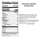 Cinnamon Vanilla Granola Bars | Pack of 12 | Gluten, Dairy, & Soy Free | The Gourmet Granola