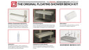 The Original Floating Shower Bench Kit­™ with GoBoard® & Original Shower Bench Bracket®
