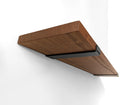 Thick Mahogany Shelf with Black Steel J Brackets