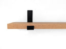 Thick Oak Shelf with Black Steel J Brackets
