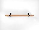 Thick Mahogany Shelf with Black Steel J Brackets