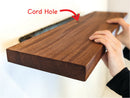 Thick Mahogany Floating Shelf with Grommet Hole