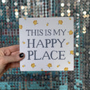 This Is My Happy Place Watercolor Box Sign | Home Wooden Sign Decor Display | 6" x 6"